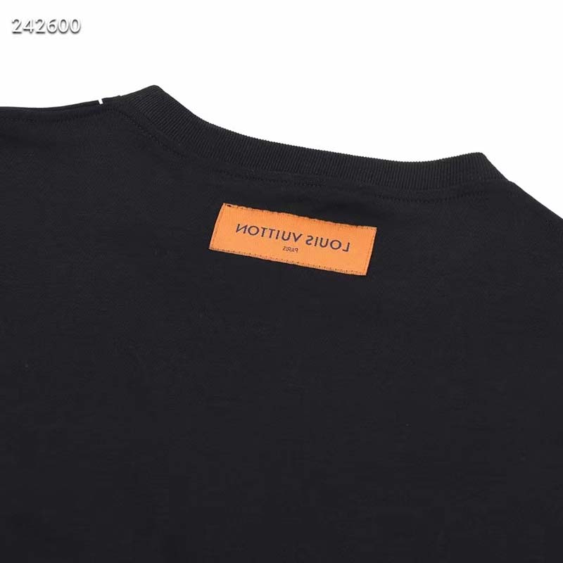 Louis Vuitton LV Spread Embroidery T-Shirt Black for Men