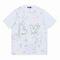 Louis Vuitton LV Men Spread Embroidered T-Shirt Cotton White Regular Fit (2)