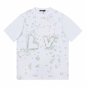 Louis Vuitton LV Men Spread Embroidered T-Shirt Cotton White Regular Fit