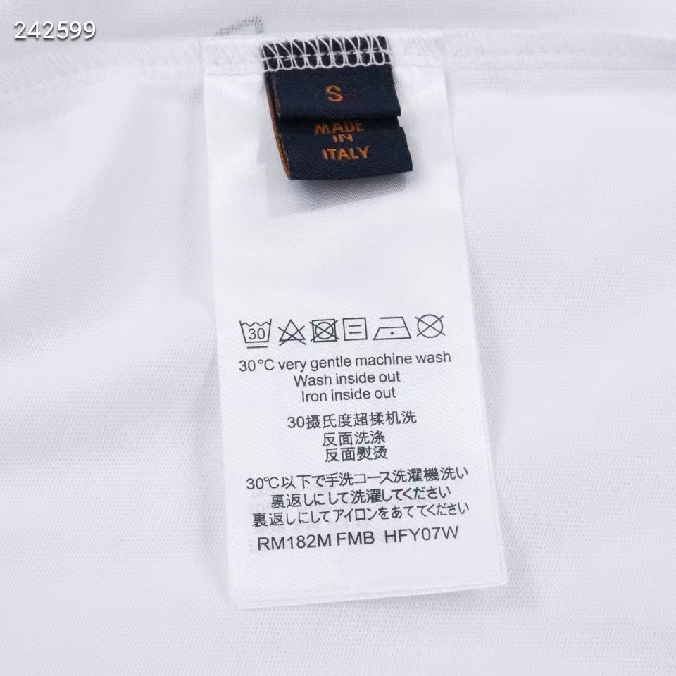 Louis Vuitton LV Men Spread Embroidered T-Shirt Cotton White