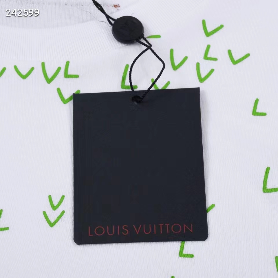 Louis Vuitton LV Men Spread Embroidered T-Shirt Cotton White Regular Fit -  LULUX