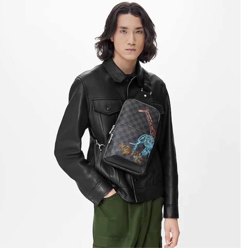 Louis Vuitton Avenue Sling Bag Damier Graphite in Coated Canvas