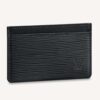 Louis Vuitton LV Unisex Card Holder Wallet Black Epi leather