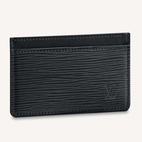 Louis Vuitton LV Unisex Card Holder Wallet Black Epi leather (2)