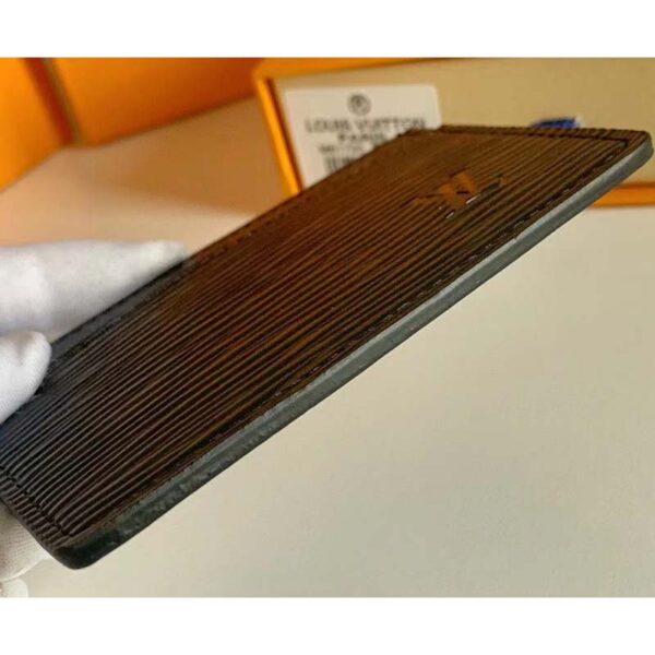 Louis Vuitton LV Unisex Card Holder Wallet Black Epi leather (6)
