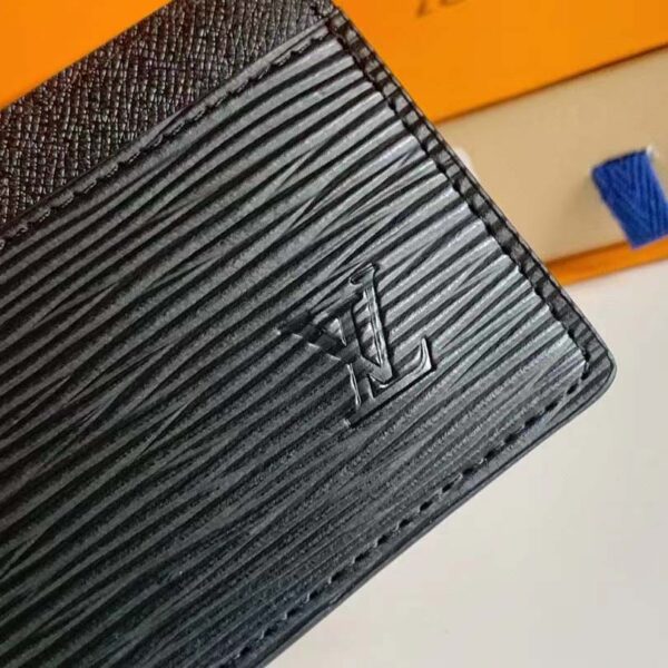 Louis Vuitton LV Unisex Card Holder Wallet Black Epi leather (7)