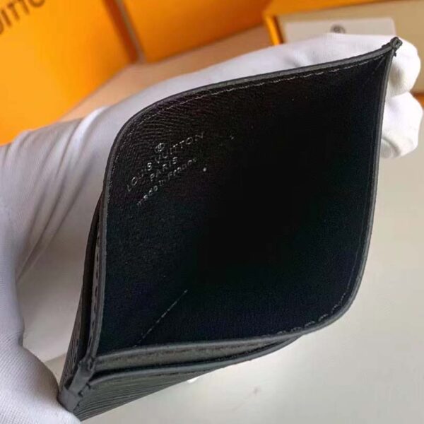 Louis Vuitton LV Unisex Card Holder Wallet Black Epi leather (9)