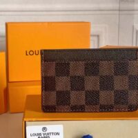 Louis Vuitton LV Unisex Card Holder Wallet Brown Damier Coated Canvas (4)