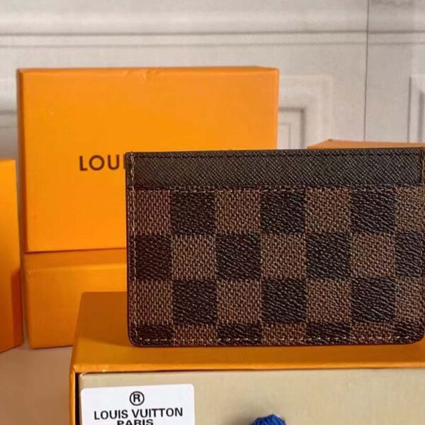 Louis Vuitton LV Unisex Card Holder Wallet Brown Damier Coated Canvas (5)