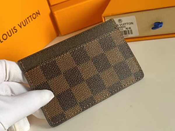 Louis Vuitton LV Unisex Card Holder Wallet Brown Damier Coated Canvas (7)