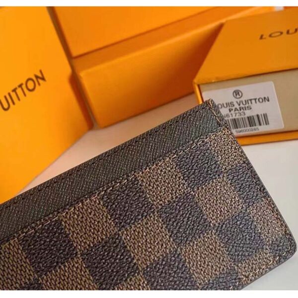 Louis Vuitton LV Unisex Card Holder Wallet Brown Damier Coated Canvas (8)