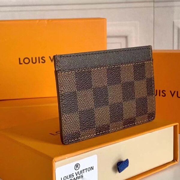 Louis Vuitton LV Unisex Card Holder Wallet Brown Damier Coated Canvas (9)