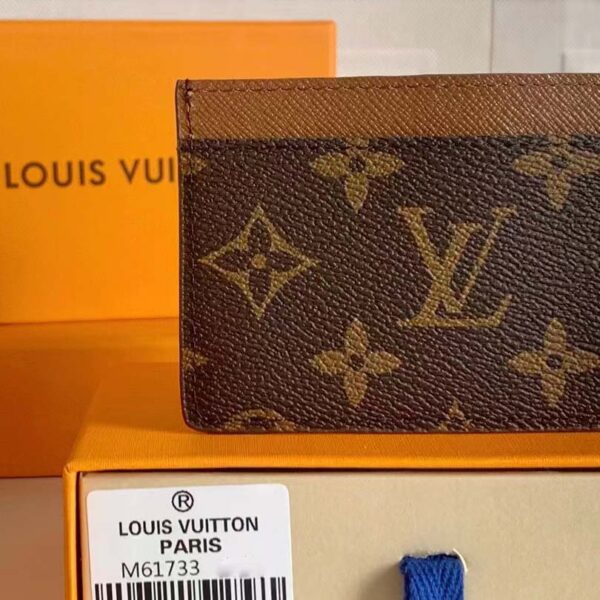 Louis Vuitton LV Unisex Card Holder Wallet Brown Monogram Coated Canvas (2)