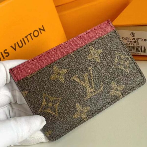 Louis Vuitton LV Unisex Card Holder Wallet Fuchsia Pink Monogram Coated Canvas (10)