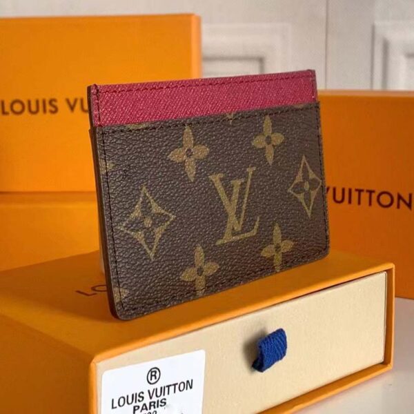 Louis Vuitton LV Unisex Card Holder Wallet Fuchsia Pink Monogram Coated Canvas (3)
