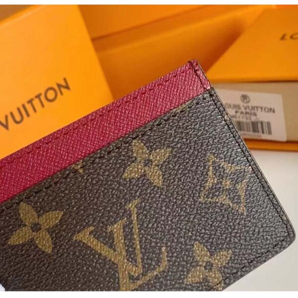 Louis Vuitton LV Unisex Card Holder Wallet Fuchsia Pink Monogram Coated Canvas (4)