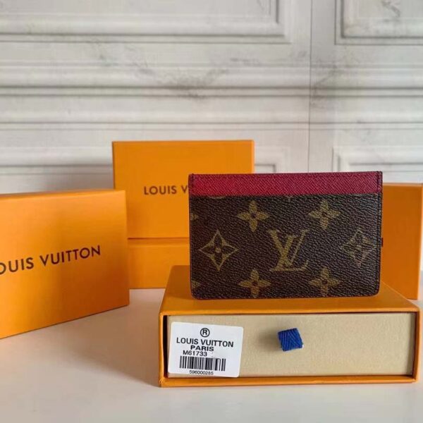 Louis Vuitton LV Unisex Card Holder Wallet Fuchsia Pink Monogram Coated Canvas (6)