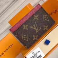 Louis Vuitton LV Unisex Card Holder Wallet Fuchsia Pink Monogram Coated Canvas (8)