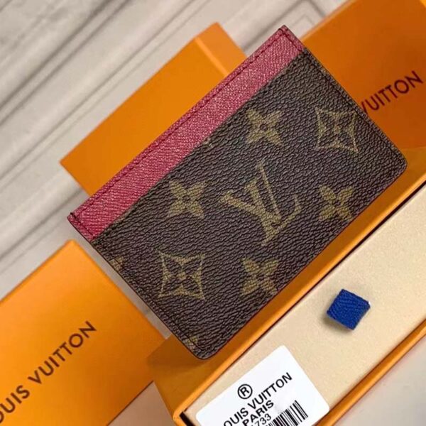 Louis Vuitton LV Unisex Card Holder Wallet Fuchsia Pink Monogram Coated Canvas (7)