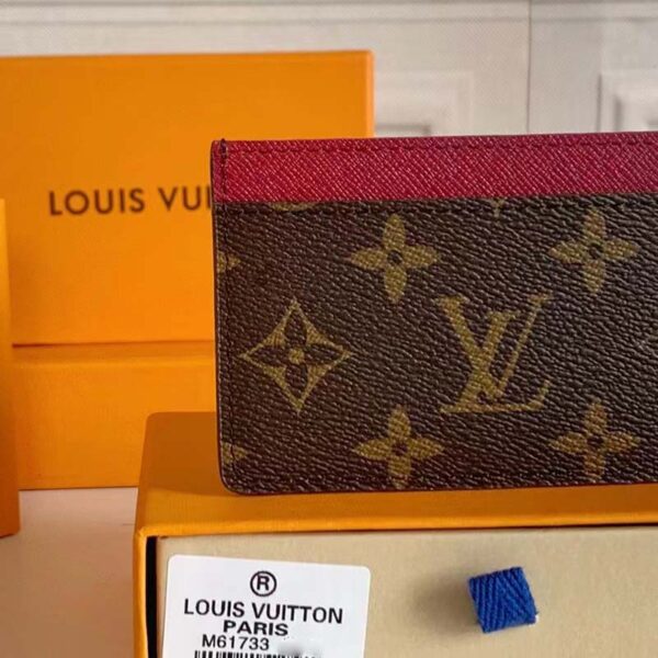 Louis Vuitton LV Unisex Card Holder Wallet Fuchsia Pink Monogram Coated Canvas (9)