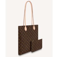 Louis Vuitton LV Unisex Carry It Brown Monogram Coated Canvas Cowhide Leather (5)