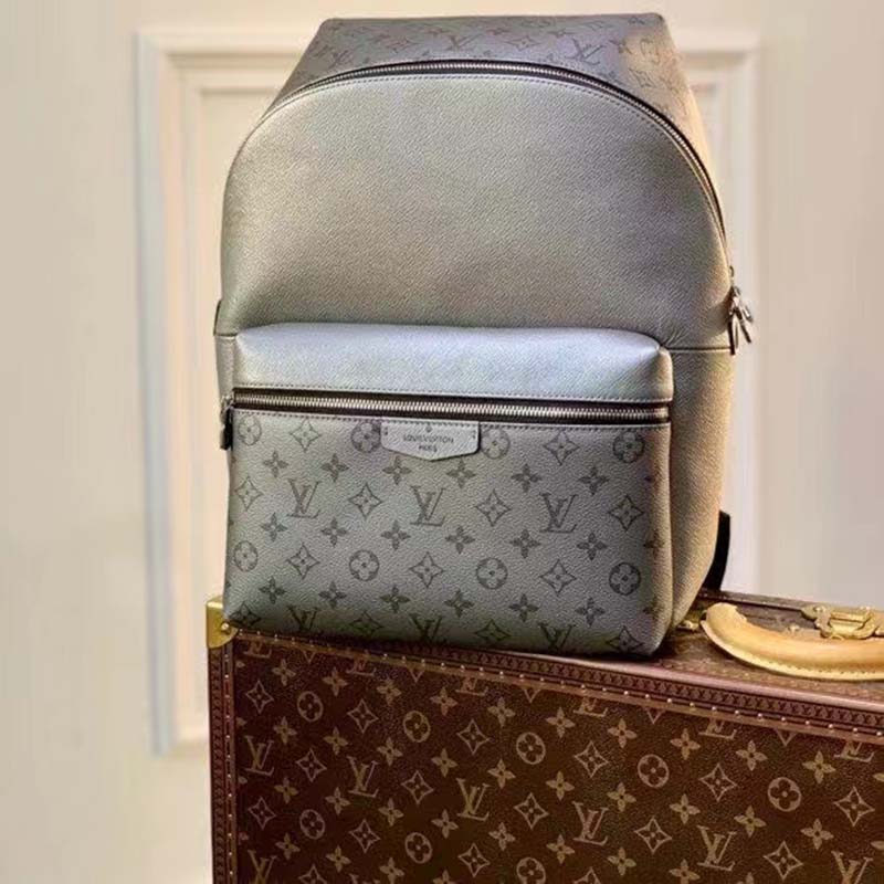 Louis Vuitton Discovery Backpack PM, Gunmetal Grey, Preowned in Box WA001