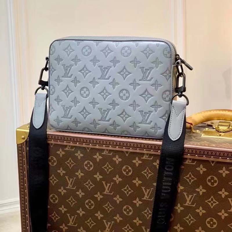 Louis Vuitton Men's Duo Messenger Bag in Monogram Shadow Leather M46104  Anthracite Grey 2022