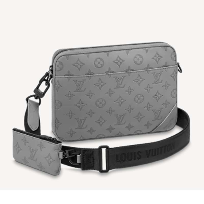 Louis Vuitton LV Unisex Keepall 50B Anthracite Gray Monogram Shadow Calf  Leather - LULUX