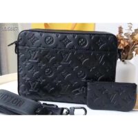 Louis Vuitton LV Unisex Duo Messenger Black Monogram Shadow Calf Leather (6)