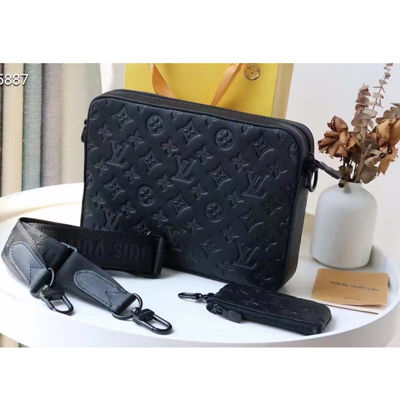 Louis Vuitton Black Shadow Monogram Shadow Duo Messenger – LuxuryPromise