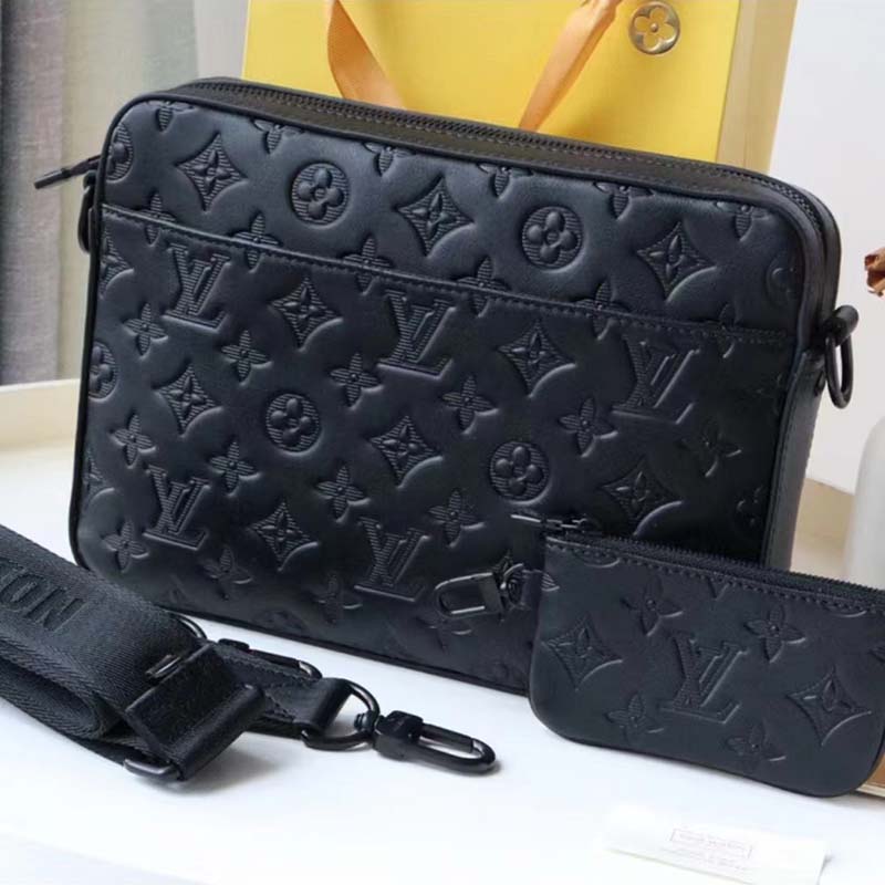 Louis Vuitton Duo Messenger Black in Leather with Black-tone - US