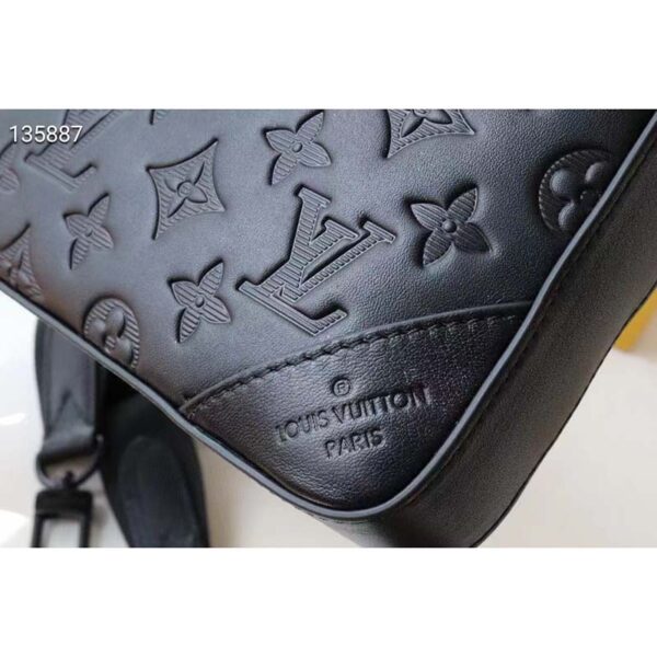 Louis Vuitton LV Unisex Duo Messenger Black Monogram Shadow Calf Leather (8)