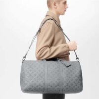 Louis Vuitton LV Unisex Keepall 50B Anthracite Gray Monogram Shadow Calf Leather (5)