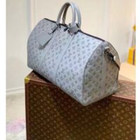 Louis Vuitton LV Unisex Keepall 50B Anthracite Gray Monogram Shadow Calf Leather (5)