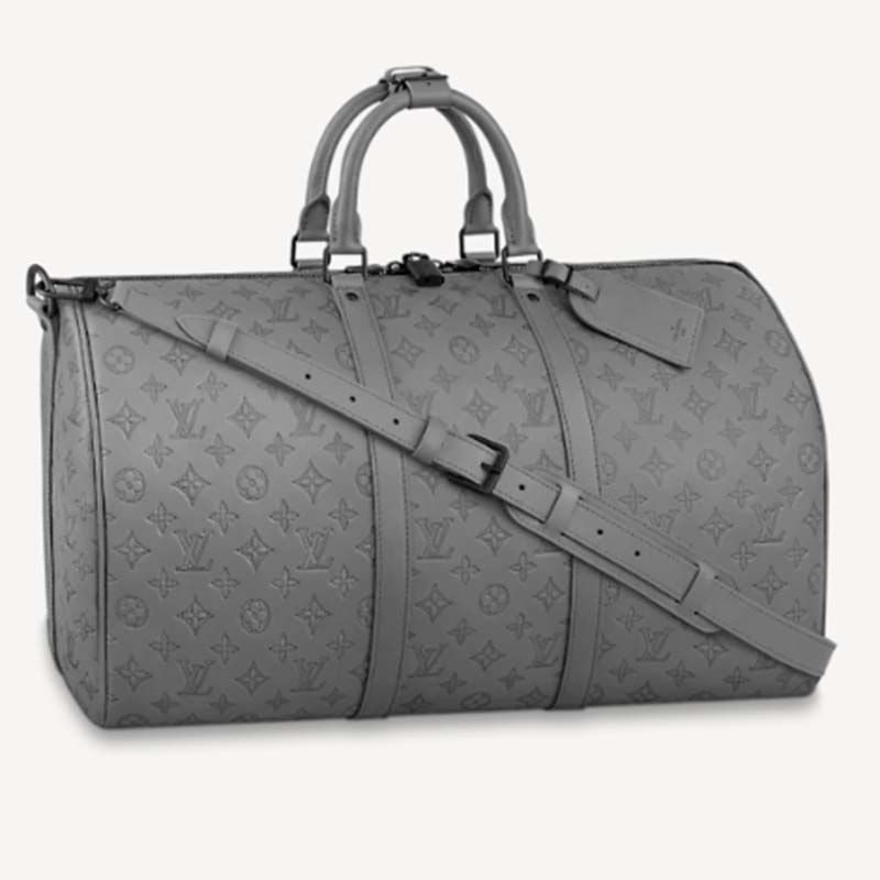 Louis Vuitton City Keepall Dark Shadow Gray in Calfskin Leather with Aged  Gold-tone - US