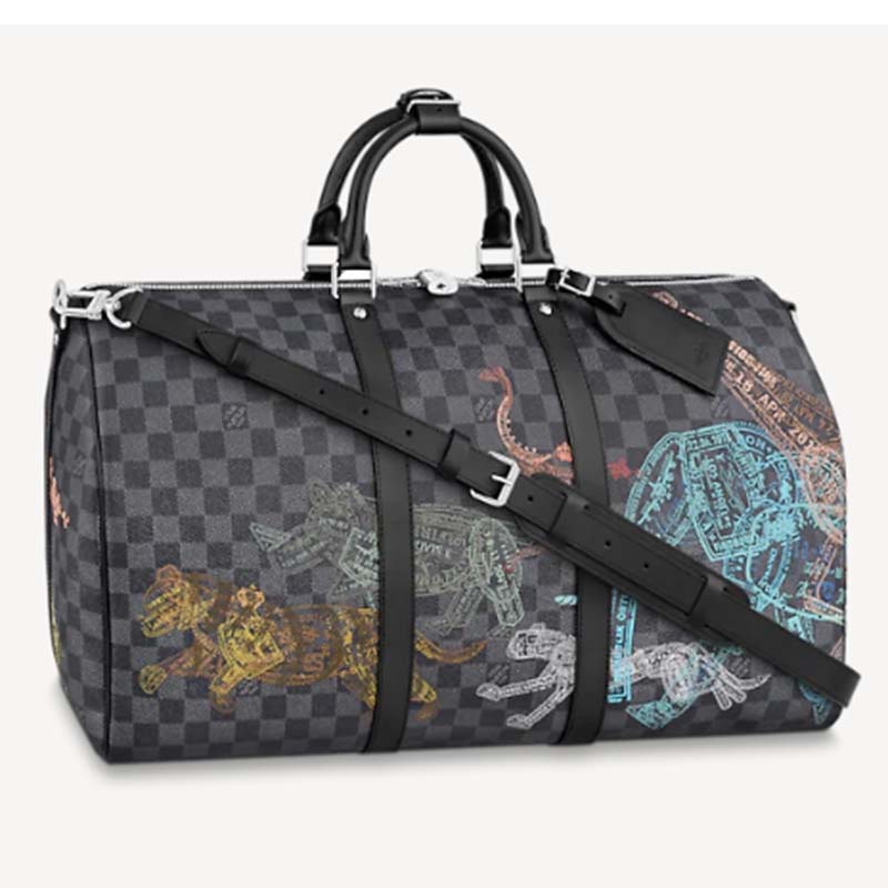 Louis Vuitton Stamps Animal Damier Graphite Black Grey Pocket