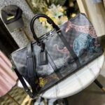 Louis Vuitton LV Unisex Keepall 50B Damier Graphite Stamps Coated Canvas - Image 3