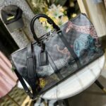 Louis Vuitton LV Unisex Keepall 50B Damier Graphite Stamps Coated Canvas - Image 6