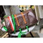Louis Vuitton LV Unisex Keepall 55 Monogram Coated Canvas Cowhide Leather - Image 6
