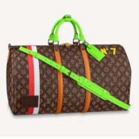 Louis Vuitton LV Unisex Keepall 55 Monogram Coated Canvas Cowhide Leather (5)