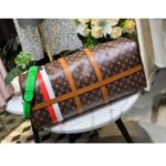 Louis Vuitton LV Unisex Keepall 55 Monogram Coated Canvas Cowhide Leather - Image 4