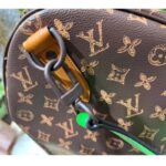 Louis Vuitton LV Unisex Keepall 55 Monogram Coated Canvas Cowhide Leather - Image 9
