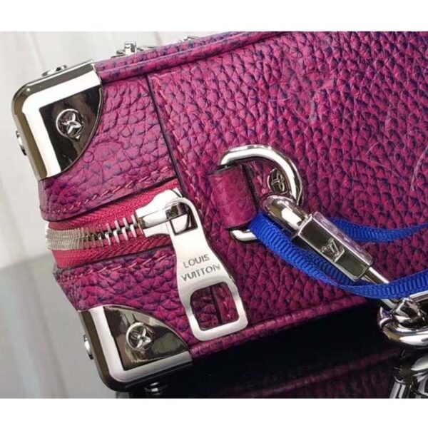 Louis Vuitton LV Unisex Mini Soft Trunk Blue Pink Taurillon Cowhide Leather (10)