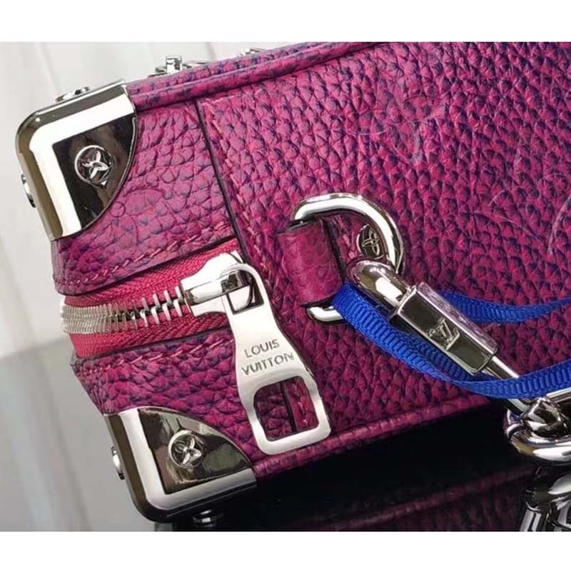 LOUIS VUITTON, Soft Trunk Mini Blue Pink Taurillon Leather Cross, Blue/Pink,  (One Size), New, Tradesy