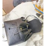 Louis Vuitton LV Unisex Montsouris Backpack Black Black Embossed Cowhide Leather - immagine 4