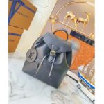 Louis Vuitton LV Unisex Montsouris Backpack Black Black Embossed Cowhide Leather - immagine 2