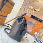 Louis Vuitton LV Unisex Montsouris Backpack Black Black Embossed Cowhide Leather - immagine 5