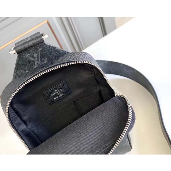 Louis Vuitton LV Unisex Outdoor Sling Bag Black Coated Canvas Cowhide Leather (1)