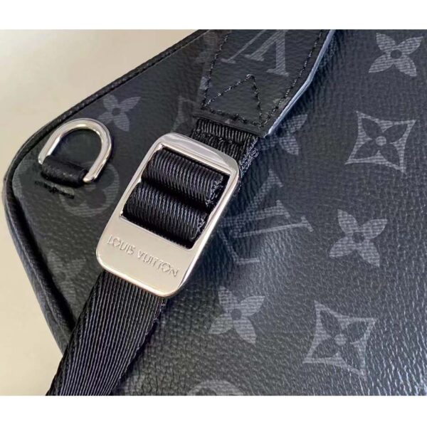 Louis Vuitton LV Unisex Outdoor Sling Bag Black Coated Canvas Cowhide Leather (10)