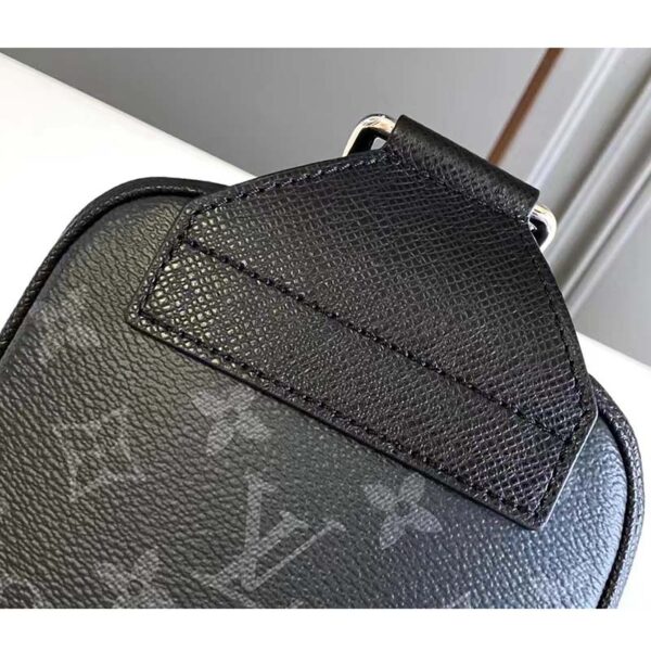 Louis Vuitton LV Unisex Outdoor Sling Bag Black Coated Canvas Cowhide Leather (12)